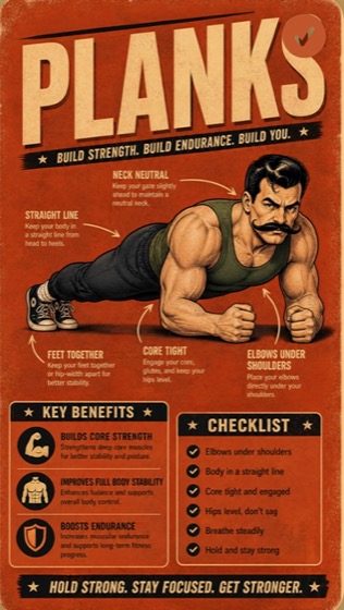Plank exercise poster from the app