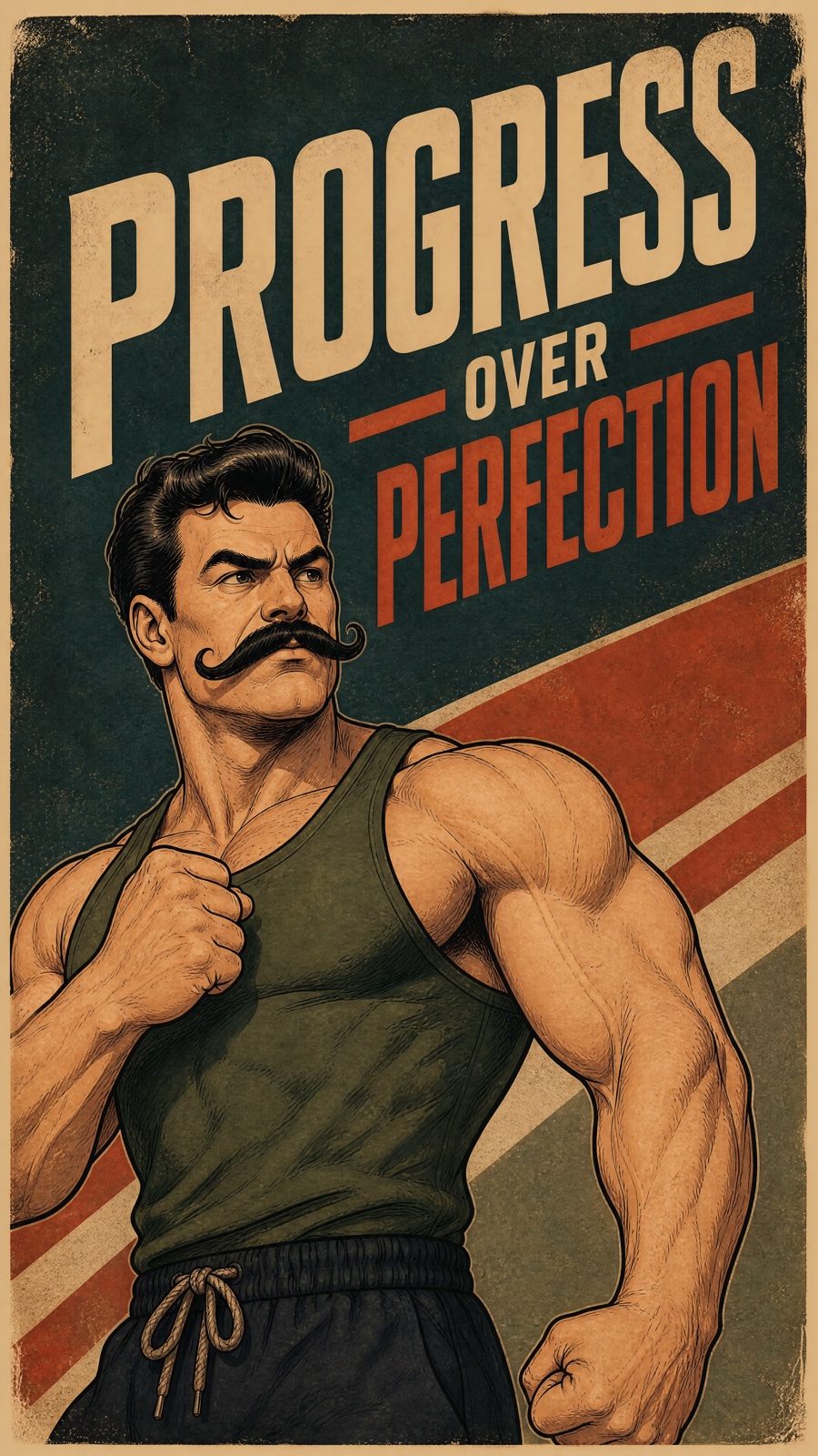 Motivational poster: Progress over perfection